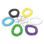 Universal Wrist Coil Plus Key Ring, Plastic, Assorted Colors, 6/Pack View Product Image
