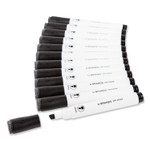 U Brands Chisel Tip Low-Odor Dry-Erase Markers with Erasers, Black, Dozen View Product Image