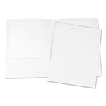 Universal Laminated Two-Pocket Portfolios, Cardboard Paper, White, 11 x 8 1/2, 25/Pack View Product Image