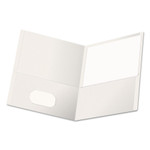 Universal Two-Pocket Portfolio, Embossed Leather Grain Paper, White, 25/Box View Product Image