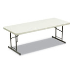 AbilityOne 7110016716416, SKILCRAFT Blow Molded Folding Tables, Rectangular, 72 x 30 x 35, Platinum View Product Image