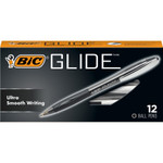 BIC Atlantis Original Ballpoint Pen, Retractable, Medium 1 mm, Black Ink, Black Barrel, Dozen View Product Image