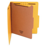 Universal Bright Colored Pressboard Classification Folders, 1 Divider, Letter Size, Yellow, 10/Box View Product Image