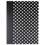 Universal Casebound Hardcover Notebook, Wide/Legal Rule, Black/White Dots, 10.25 x 7.68, 150 Sheets View Product Image