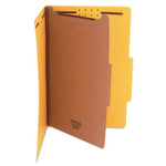 Universal Bright Colored Pressboard Classification Folders, 1 Divider, Legal Size, Yellow, 10/Box View Product Image