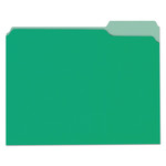 Universal Deluxe Colored Top Tab File Folders, 1/3-Cut Tabs, Letter Size, Green/Light Green, 100/Box View Product Image