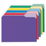 Universal Deluxe Colored Top Tab File Folders, 1/3-Cut Tabs, Letter Size, Assorted, 100/Box View Product Image