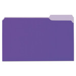 Universal Deluxe Colored Top Tab File Folders, 1/3-Cut Tabs, Legal Size, Violet/Light Violet, 100/Box View Product Image