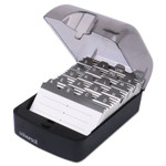 Universal Push-Button Business Card File, Plastic, 4 x 5 3/4 x 2 3/4, Black View Product Image