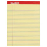 Universal Perforated Writing Pads, Wide/Legal Rule, 8.5 x 11.75, Canary, 50 Sheets, Dozen UNV10630 View Product Image