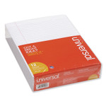 Universal Glue Top Pads, Wide/Legal Rule, 8.5 x 11, White, 50 Sheets, Dozen UNV11000 View Product Image