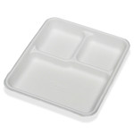 AbilityOne 7350009269233, SKILCRAFT, Rectangular Compartment Plates, White, 10 x 0.88 x 8, 500/Carton View Product Image