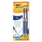 BIC Atlantis Air Retractable Ballpoint Pen, 1.2mm, Blue Ink, Blue/White Barrel, 2/Pack View Product Image