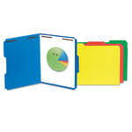 Universal Deluxe Reinforced Top Tab Folders with Two Fasteners, 1/3-Cut Tabs, Letter Size, Blue, 50/Box View Product Image