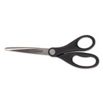 Universal Stainless Steel Office Scissors, Pointed Tip, 7" Long, 3" Cut Length, Black Straight Handle View Product Image