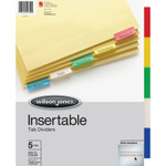 Wilson Jones Insertable Tab Dividers, 3-Hole Punched, 5-Tab, 11 x 8.5, Buff, 1 Set View Product Image