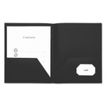 Universal Two-Pocket Plastic Folders, 11 x 8 1/2, Black, 10/Pack View Product Image