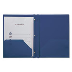 Universal Plastic Twin-Pocket Report Covers with 3 Fasteners, 100 Sheets,RoyalBlue, 10/PK View Product Image