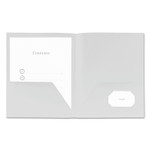 Universal Two-Pocket Plastic Folders, 11 x 8 1/2, White, 10/Pack View Product Image