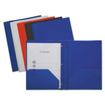 Universal Plastic Twin-Pocket Report Covers with 3 Fasteners, 100 Sheets, Assorted, 10/PK View Product Image