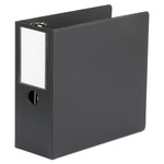 Universal Deluxe Non-View D-Ring Binder with Label Holder, 3 Rings, 5" Capacity, 11 x 8.5, Black View Product Image