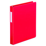 Universal Deluxe Non-View D-Ring Binder with Label Holder, 3 Rings, 1" Capacity, 11 x 8.5, Red View Product Image