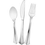 WNA Heavyweight Plastic Cutlery Combo: Fork, Knife, Spoon; Silver, 450/Carton View Product Image