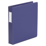 Universal Deluxe Non-View D-Ring Binder with Label Holder, 3 Rings, 1.5" Capacity, 11 x 8.5, Navy Blue View Product Image