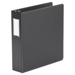 Universal Deluxe Non-View D-Ring Binder with Label Holder, 3 Rings, 2" Capacity, 11 x 8.5, Black View Product Image