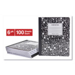 Universal Composition Book, Medium/College Rule, Black Marble, 9.75 x 7.5, 100 Sheets, 6/Pack View Product Image