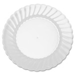 WNA Classicware Plastic Plates, 6" Dia., Clear, 12 Plates/Pack, 15 Packs/Carton View Product Image