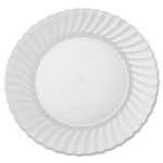 WNA Classicware Plastic Plates, 9" Dia., Clear, 12 Plates/Pack, 15 Packs/Carton View Product Image