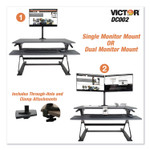 Victor Monitor Mount with Single and Dual Arm Components, 27.5w x 3d x 16.5h, Black View Product Image