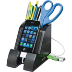 Victor Smart Charge Pencil Cup with USB Charging Hub, Black View Product Image