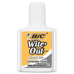 BIC Wite-Out Quick Dry Correction Fluid, 20 mL Bottle, White, 1/Dozen View Product Image