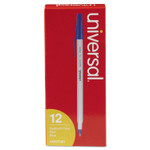 Universal Stick Ballpoint Pen, Fine 0.7mm, Blue Ink, Gray Barrel, Dozen View Product Image