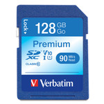 Verbatim 128GB Premium SDXC Memory Card, UHS-I V10 U1 Class 10, Up to 90MB/s Read Speed View Product Image