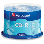 Verbatim CD-R Discs, 700MB/80min, 52x, Spindle, Silver, 50/Pack VER94691 View Product Image