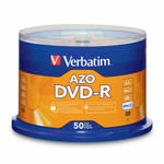 Verbatim DVD-R Discs, 4.7GB, 16x, Spindle, Silver, 50/Pack VER95101 View Product Image