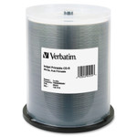 Verbatim CD-R, 700MB, 52X, White Inkjet Printable, Hub Printable, 100/PK Spindle View Product Image