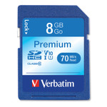 Verbatim 8GB Premium SDHC Memory Card, UHS-1 V10 U1 Class 10, Up to 70MB/s Read Speed View Product Image