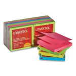 Universal Fan-Folded Self-Stick Pop-Up Notes, 3 x 3, Assorted Neon/Yellow, 100Sheet, 12/PK View Product Image