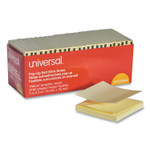 Universal Fan-Folded Self-Stick Pop-Up Note Pads, 3" x 3", Yellow, 90-Sheet, 24/Pack View Product Image