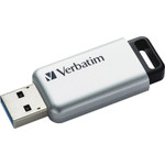 Verbatim Store 'n' Go Secure Pro USB Flash Drive with AES 256 Encryption, 16 GB, Silver View Product Image