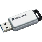 Verbatim Store 'n' Go Secure Pro USB Flash Drive with AES 256 Encryption, 32 GB, Silver View Product Image