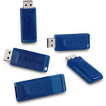 Verbatim Classic USB 2.0 Flash Drive, 8 GB, Blue, 5/Pack View Product Image