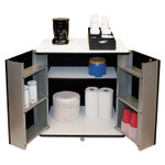 Vertiflex Refreshment Stand, Two-Shelf, 29.5w x 21d x 33h, Black/White View Product Image