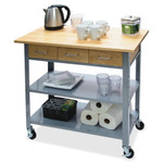 Vertiflex Countertop Serving Cart, 35.5w x 19.75d x 34.25h, Silver/Brown View Product Image