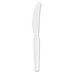 Dixie Plastic Cutlery, Heavyweight Knives, White, 1,000/Carton DXEKH217 View Product Image