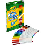 Crayola Washable Super Tips Markers, Broad/Fine Bullet Tip, Assorted Colors, CYO588106 View Product Image